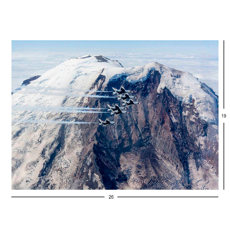 Thunderbirds Demonstration Squadron Fly Over Mount Rainier, WA Jigsaw Puzzle