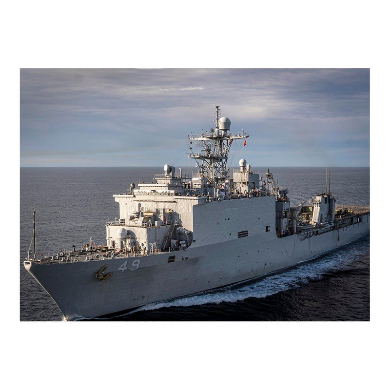 Amphibious Landing Dock Ship USS Harpers Ferry (LSD 49) At Sea Jigsaw Puzzle