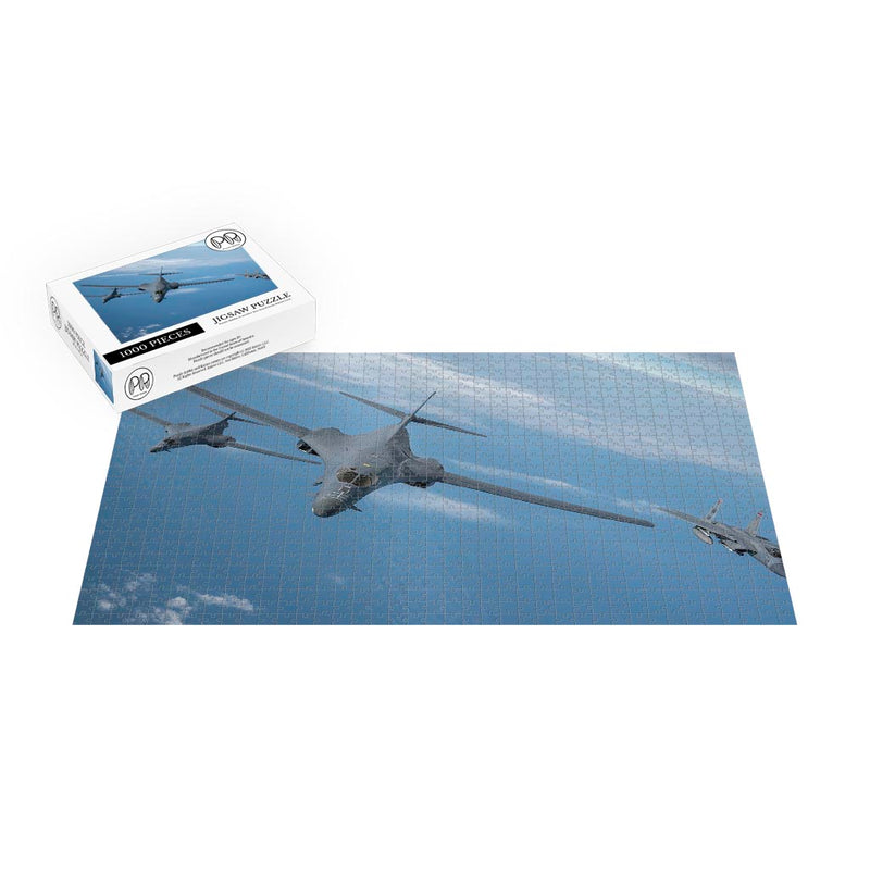 F-15C Eagle Intercepts Two B-1B Lancer bombers Jigsaw Puzzle
