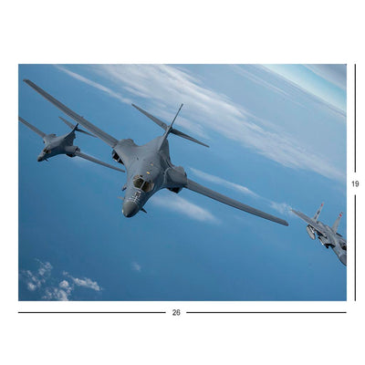F-15C Eagle Intercepts Two B-1B Lancer bombers Jigsaw Puzzle