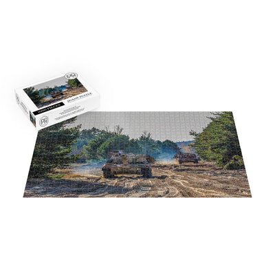 Soldiers Maneuver Paladin Howitzers in Torun, Poland Jigsaw Puzzle
