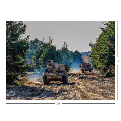 Soldiers Maneuver Paladin Howitzers in Torun, Poland Jigsaw Puzzle