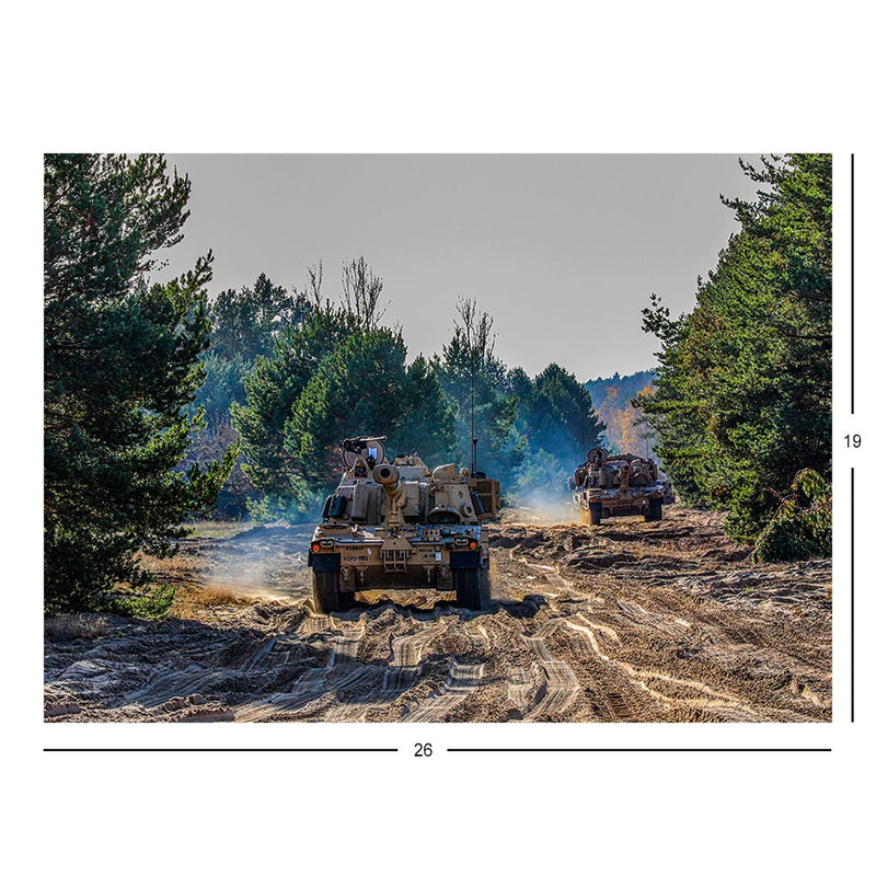 Soldiers Maneuver Paladin Howitzers in Torun, Poland Jigsaw Puzzle