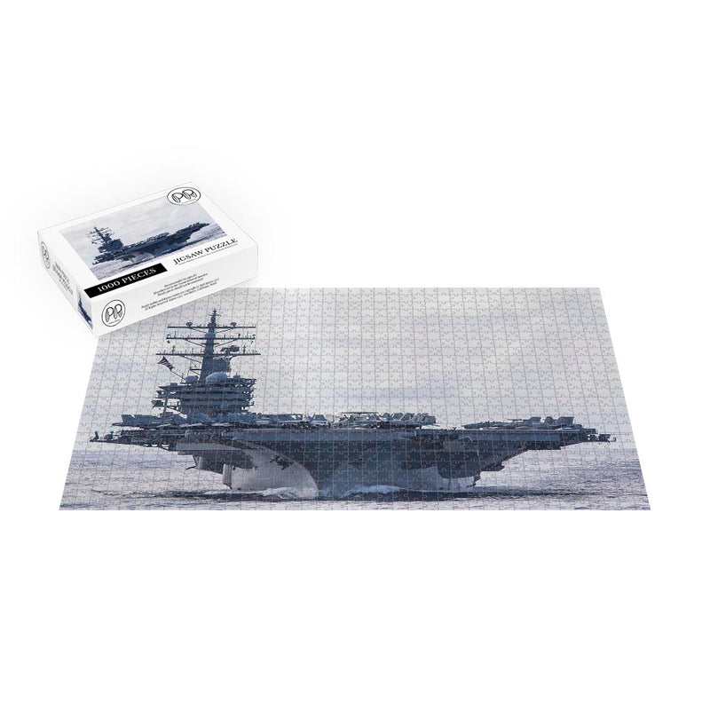 Aircraft Carrier, USS Ronald Reagan (CVN 76), Steams In Formation During Multi-Large Deck Event Jigsaw Puzzle