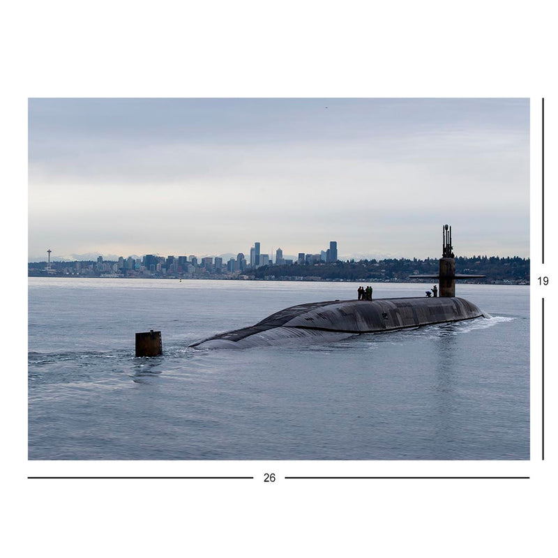 The Ohio-class Submarine USS Louisiana (SSBN 743) transits Puget Sound, Seattle, WA Jigsaw Puzzle