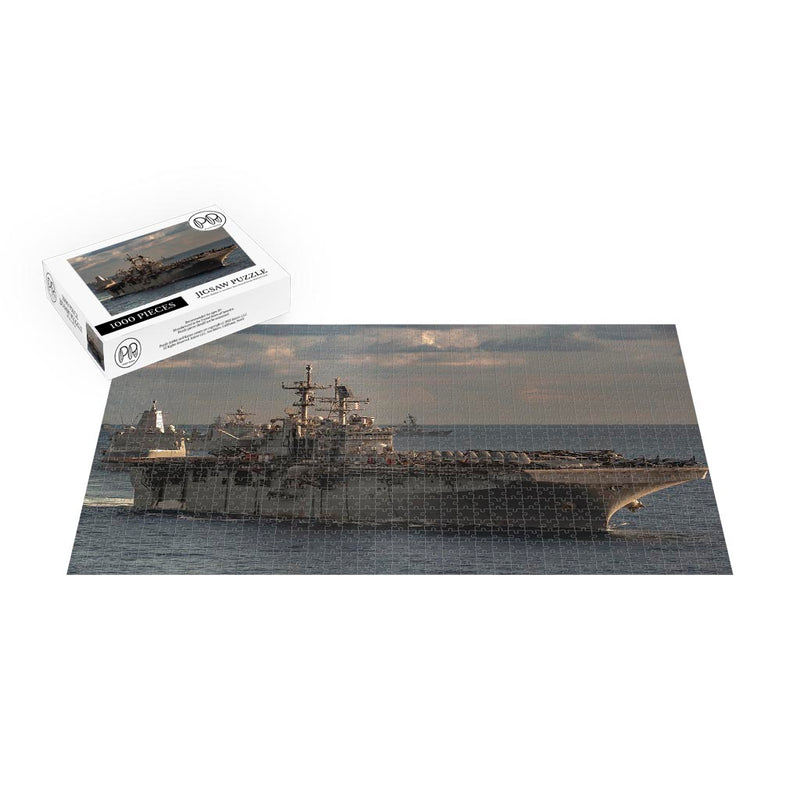 Amphibious Assualt Ship USS Bataan (LHD 5) Sails In the Mediterranean Sea Jigsaw Puzzle