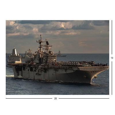 Amphibious Assualt Ship USS Bataan (LHD 5) Sails In the Mediterranean Sea Jigsaw Puzzle