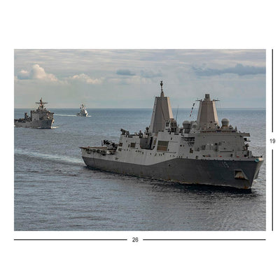 Ships From The Bataan Amphibious Ready Group (ARG) Sail In the Mediterranean Sea Jigsaw Puzzle