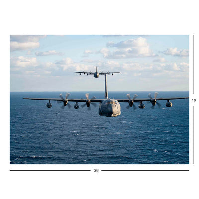 US Air Force MC-130J Commando II Fly in Formation At Kadena Air Base, Japan Jigsaw Puzzle