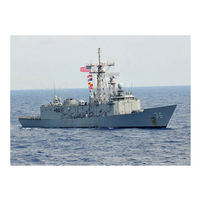 Guided-missile Frigate USS Underwood (FFG 36) Steams In The Atlantic Ocean Jigsaw Puzzle