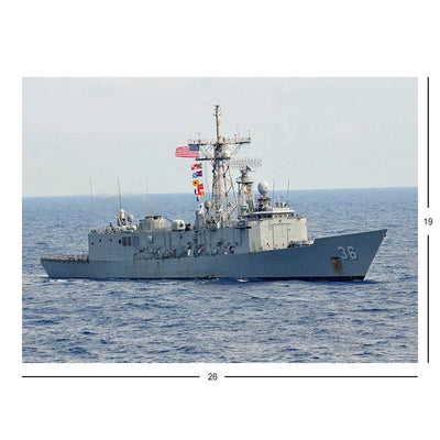 Guided-missile Frigate USS Underwood (FFG 36) Steams In The Atlantic Ocean Jigsaw Puzzle