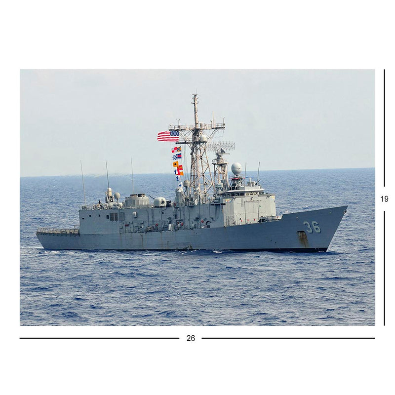 Guided-missile Frigate USS Underwood (FFG 36) Steams In The Atlantic Ocean Jigsaw Puzzle