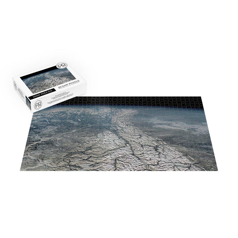 ISS Photograph of Canadian Rocky Mountains Jigsaw Puzzle