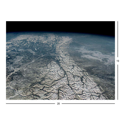 ISS Photograph of Canadian Rocky Mountains Jigsaw Puzzle