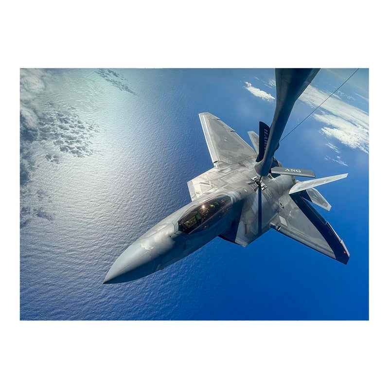 An F-22 Raptor Refuels From A KC-135 Stratotanker Over The Pacific Ocean Jigsaw Puzzle
