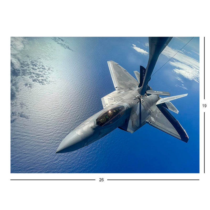 An F-22 Raptor Refuels From A KC-135 Stratotanker Over The Pacific Ocean Jigsaw Puzzle
