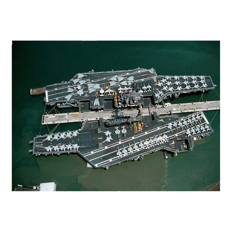 Aerial View of Aircraft Carriers USS Midway (CV 41) and USS Independence (CV 62) at Naval Station Pearl Harbor Jigsaw Puzzle