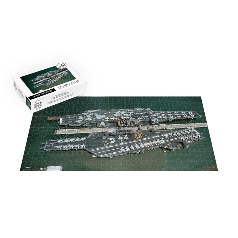 Aerial View of Aircraft Carriers USS Midway (CV 41) and USS Independence (CV 62) at Naval Station Pearl Harbor Jigsaw Puzzle
