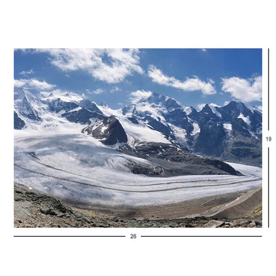 Bernina Range and Morteratsch Glacier, Diavolezza, Switzerland Jigsaw Puzzle