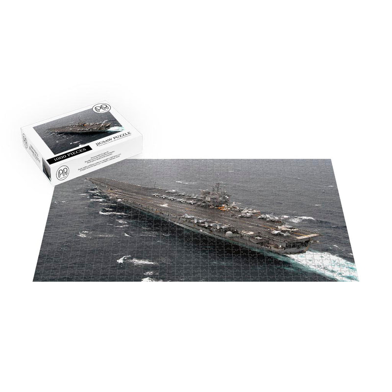 Aircraft Carrier USS Enterprise (CVN 65) Steams Through the Atlantic Ocean After Visiting Portsmouth, England Jigsaw Puzzle