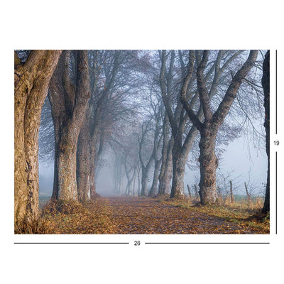 A Foggy Day, Marienalee in Dahlem, North Rhine-Westphalia, Germany Jigsaw Puzzle