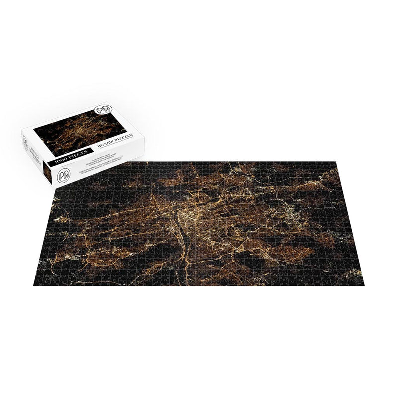ISS Photograph of Prague at Night Jigsaw Puzzle
