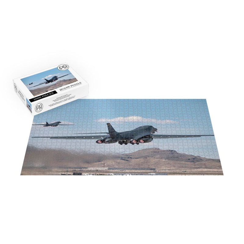 Two B-1B Lancers Take Off At Nellis Air Force Base, NV Jigsaw Puzzle