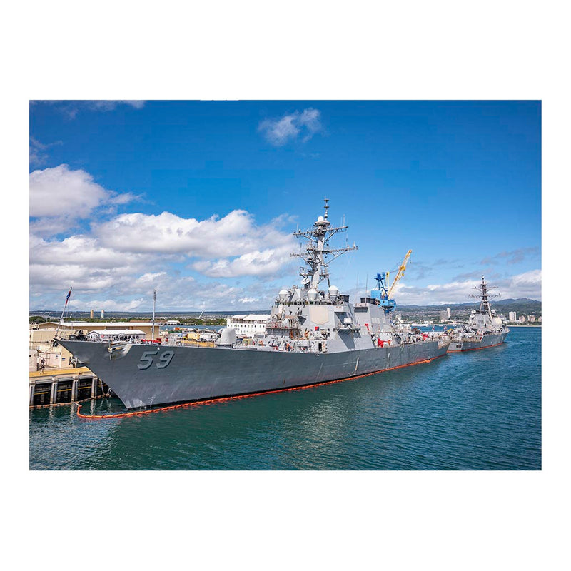 Guided-missile destroyer USS Russell (DDG 59) Moored at the Pearl Harbor Naval Shipyard Jigsaw Puzzle