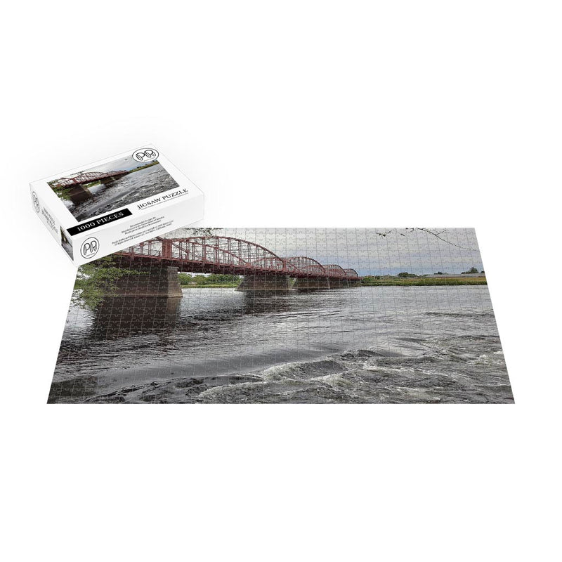 Merrimack River Near Aiken St Bridge, Lowell, Massachusetts Jigsaw Puzzle