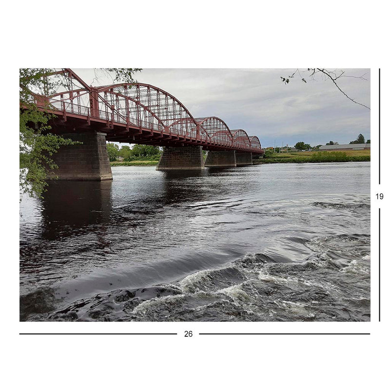 Merrimack River Near Aiken St Bridge, Lowell, Massachusetts Jigsaw Puzzle
