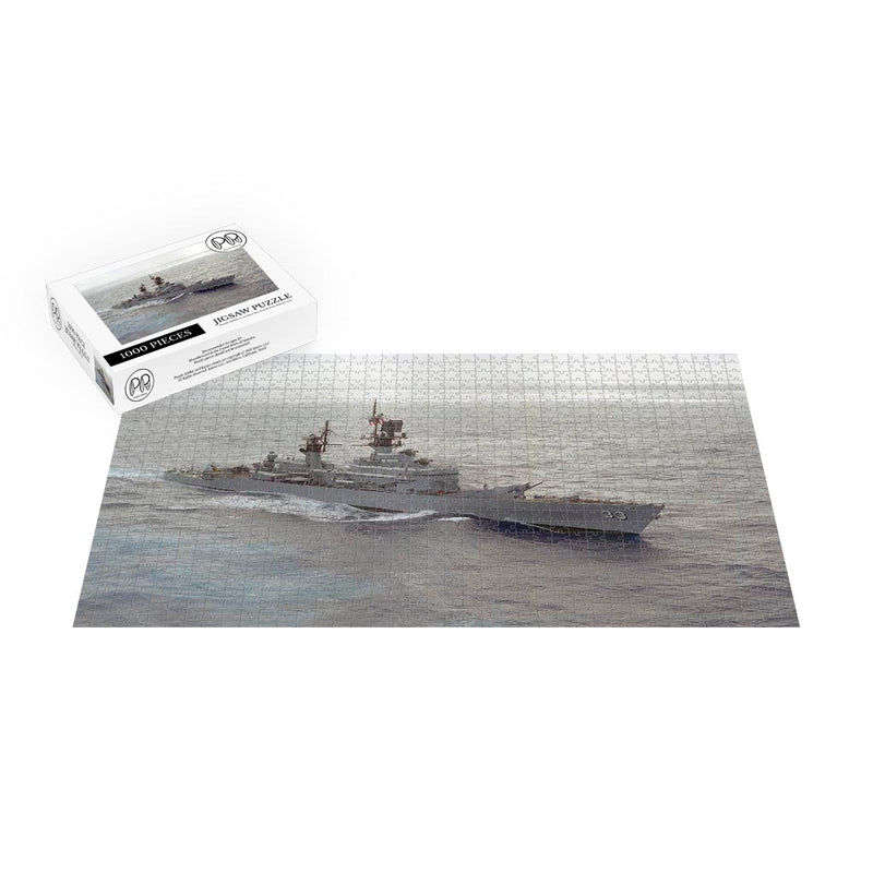 Guided Missile Cruiser USS Fox (CG-33) Underway in the Pacific Ocean Jigsaw Puzzle