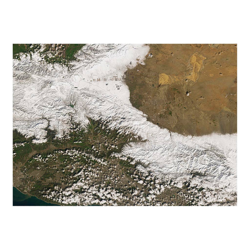 Landsat 9 Satellite Image of Snow In The San Gabriel Mountains, Los Angeles Jigsaw Puzzle
