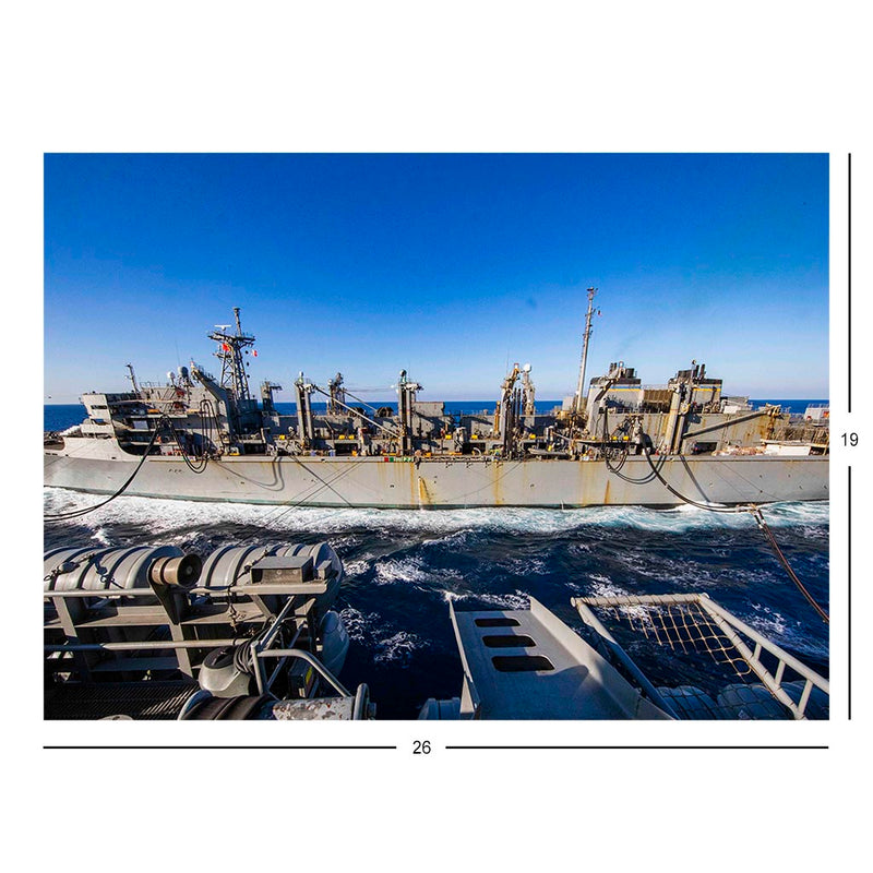 Aircraft Carrier USS George H.W. Bush (CVN 77) Sails with USNS Arctic (T-AOE 8) Jigsaw Puzzle