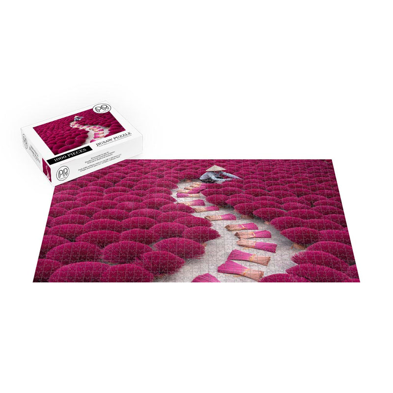 A Farmer Packages Incense Sticks in Vietnam Jigsaw Puzzle