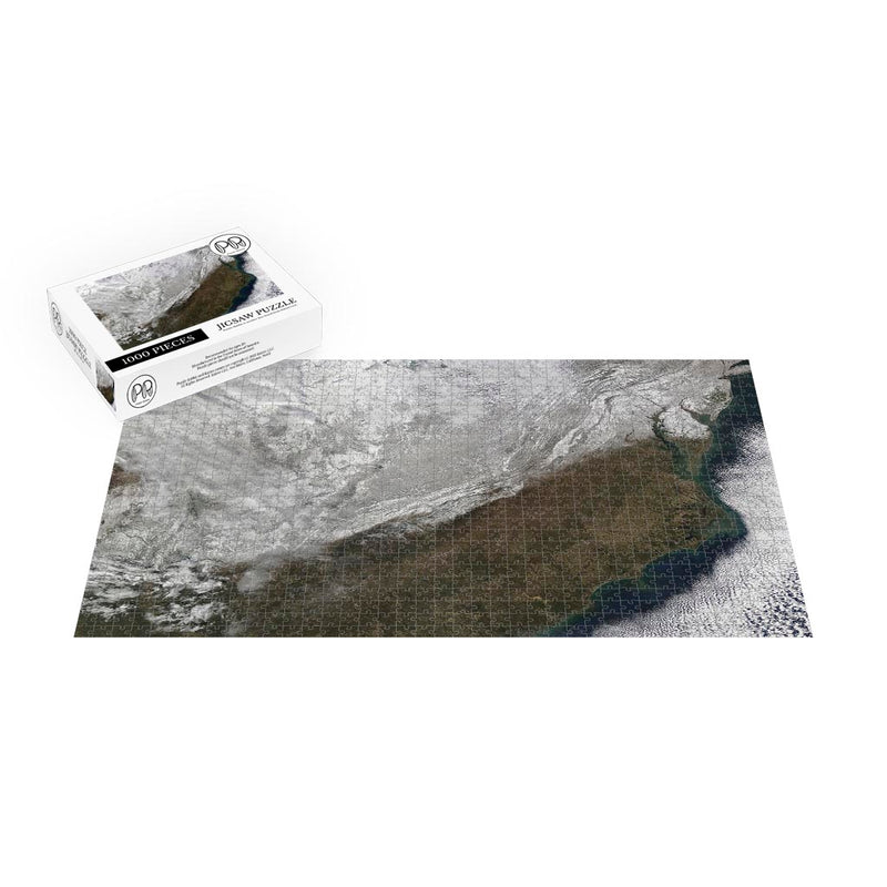 Aqua Satellite Image of Snow Blanket Over The Eastern United States Jigsaw Puzzle