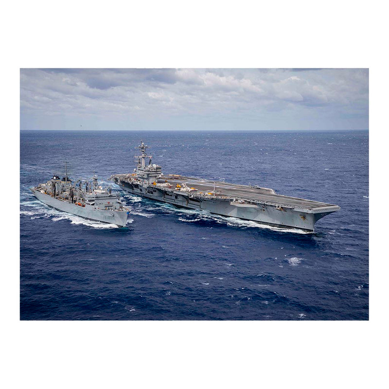 Aircraft Carrier USS George H.W. Bush (CVN 77) With The Fast Combat Support Ship USNS Supply (T-AOE 6) Jigsaw Puzzle
