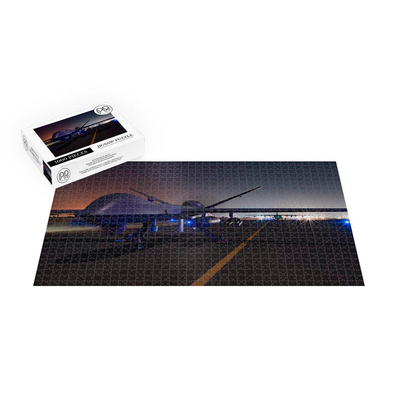 US Air Force HC-130J Combat King II with an MQ-9 Reaper Jigsaw Puzzle