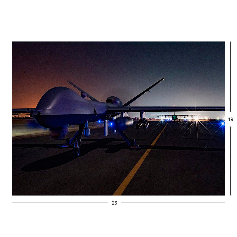US Air Force HC-130J Combat King II with an MQ-9 Reaper Jigsaw Puzzle