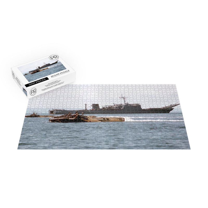 Tank Landing ship USS Fairfax County (LST 1193) Off The Coast Of Puerto Rico Jigsaw Puzzle