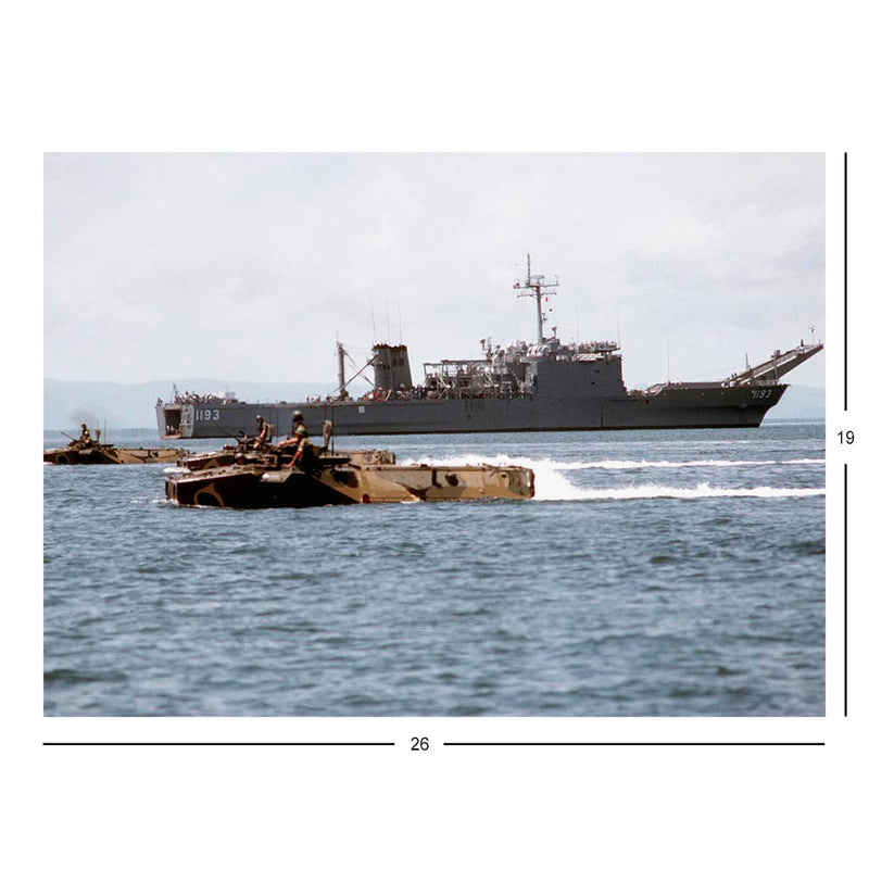 Tank Landing ship USS Fairfax County (LST 1193) Off The Coast Of Puerto Rico Jigsaw Puzzle