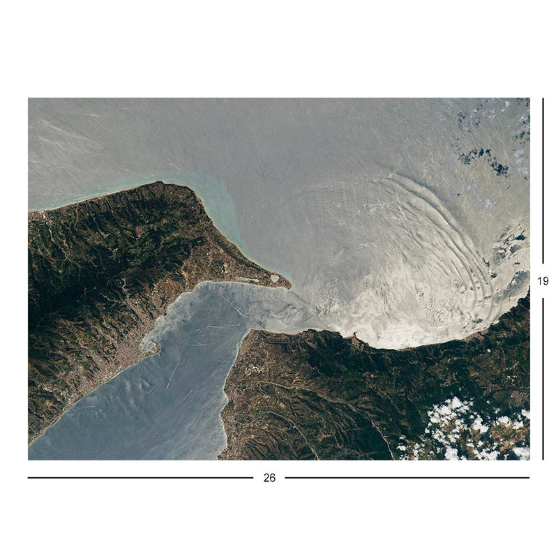 ISS Photograph of The Strait of Messina Between Sicily and Calabria, Italy Jigsaw Puzzle