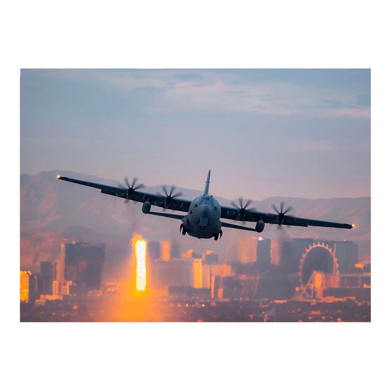 Air Force C-130J Hercules Takes Off At Nellis Air Force Base Near Las Vegas, NV Jigsaw Puzzle