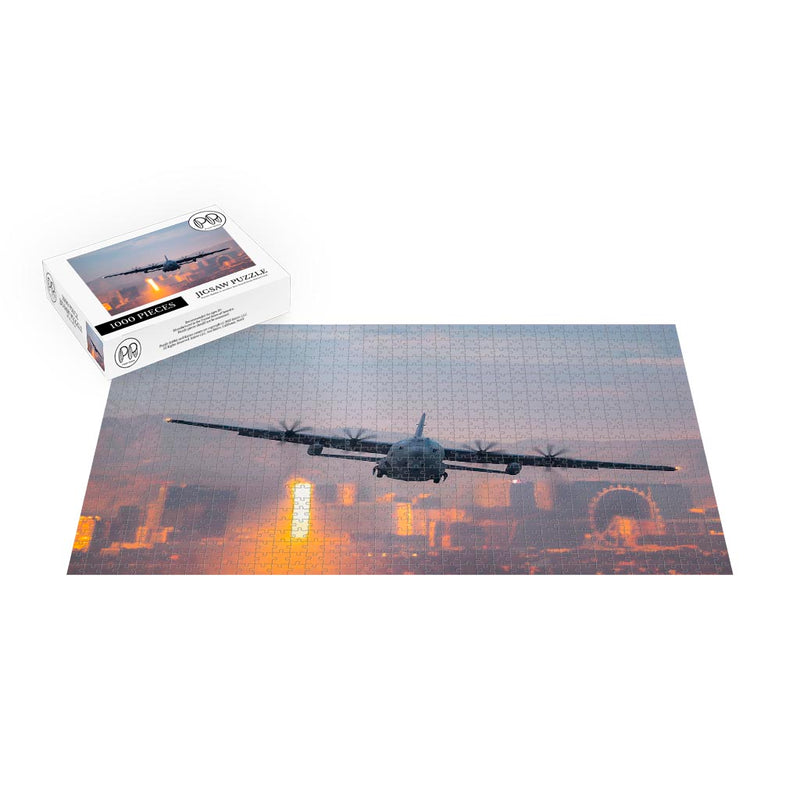 Air Force C-130J Hercules Takes Off At Nellis Air Force Base Near Las Vegas, NV Jigsaw Puzzle