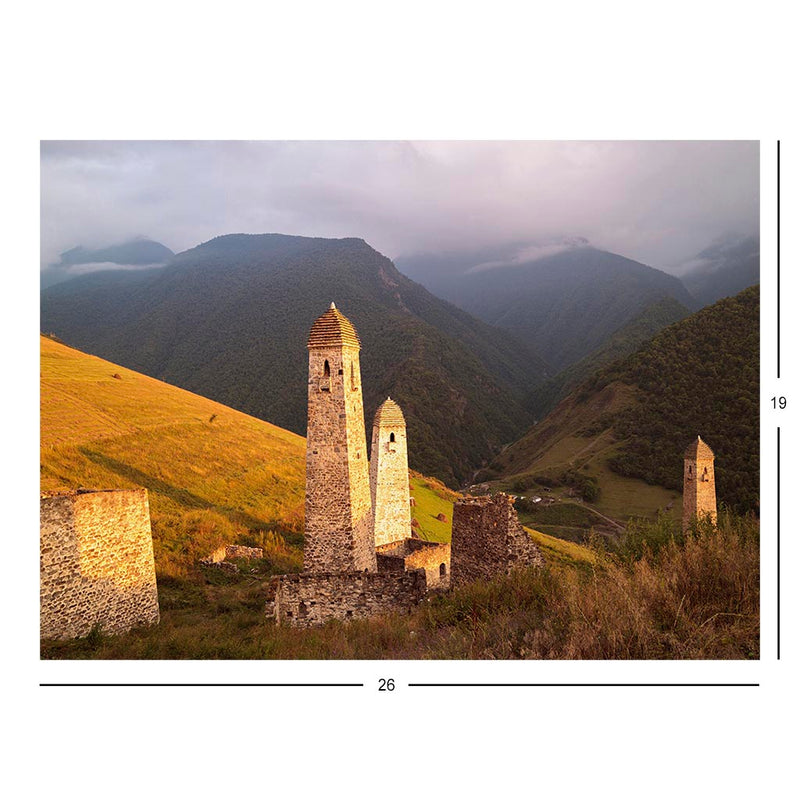 Fortified Ingush Military Towers of Medieval Erzi, Republic of Ingushetia Jigsaw Puzzle