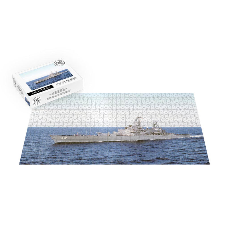 Nuclear-powered Guided Missile Cruiser USS Bainbridge (CGN 25) Underway Jigsaw Puzzle