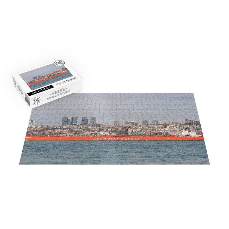 Oil tanker Aegean Harmony Sails Near Istanbul, Turkey Jigsaw Puzzle