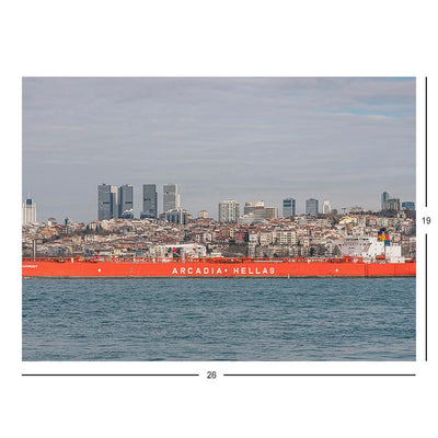 Oil tanker Aegean Harmony Sails Near Istanbul, Turkey Jigsaw Puzzle