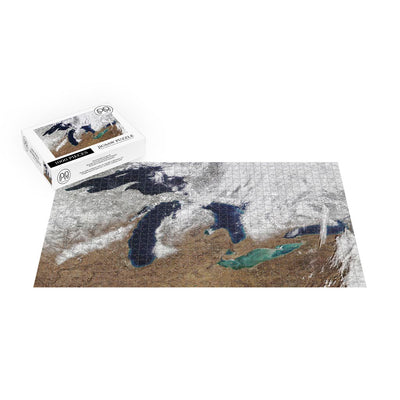 NOAA-20 Satellite of Wintery Great Lakes Jigsaw Puzzle
