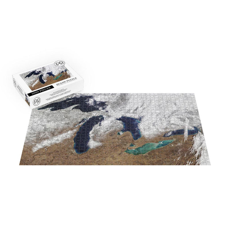 NOAA-20 Satellite of Wintery Great Lakes Jigsaw Puzzle