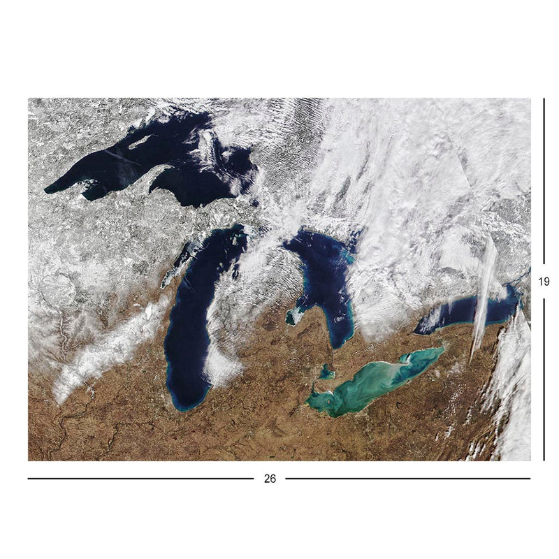 NOAA-20 Satellite of Wintery Great Lakes Jigsaw Puzzle